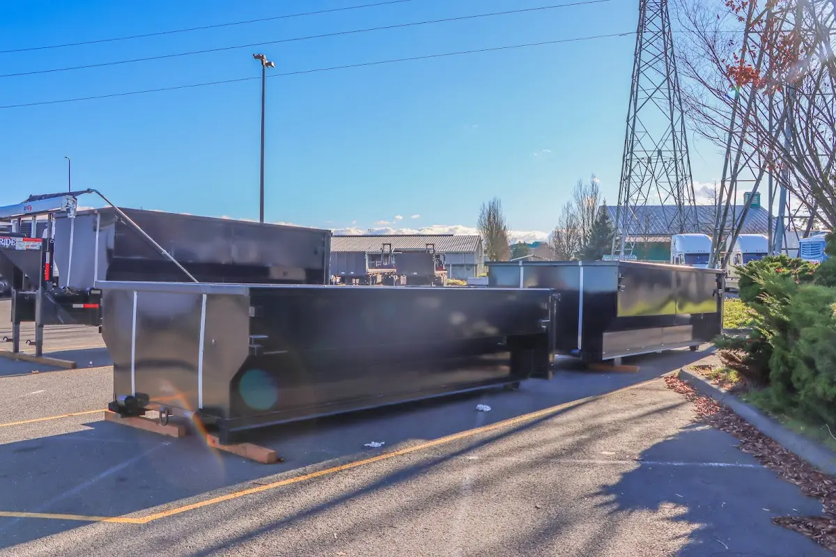 Roll-off dumpster ready for waste disposal at job site for Estate Cleanout Dumpster Rental in Burton